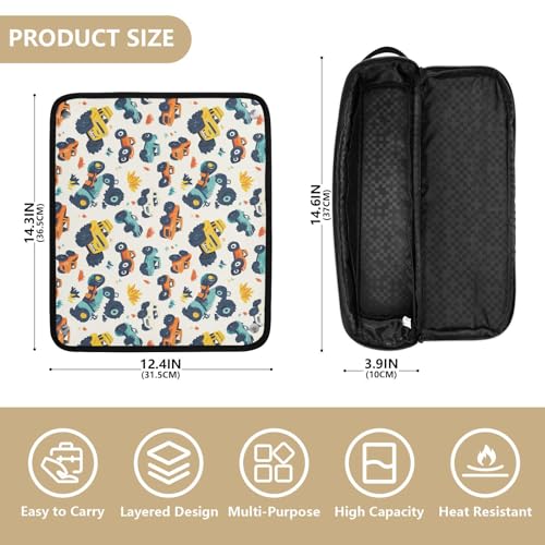 Bolsa de viaje resistente al calor Lovely Marble Monster Truck para herramientas de cabello, organizador portátil para planchas, rizadores y accesorios de cuidado capilar miniatura 4