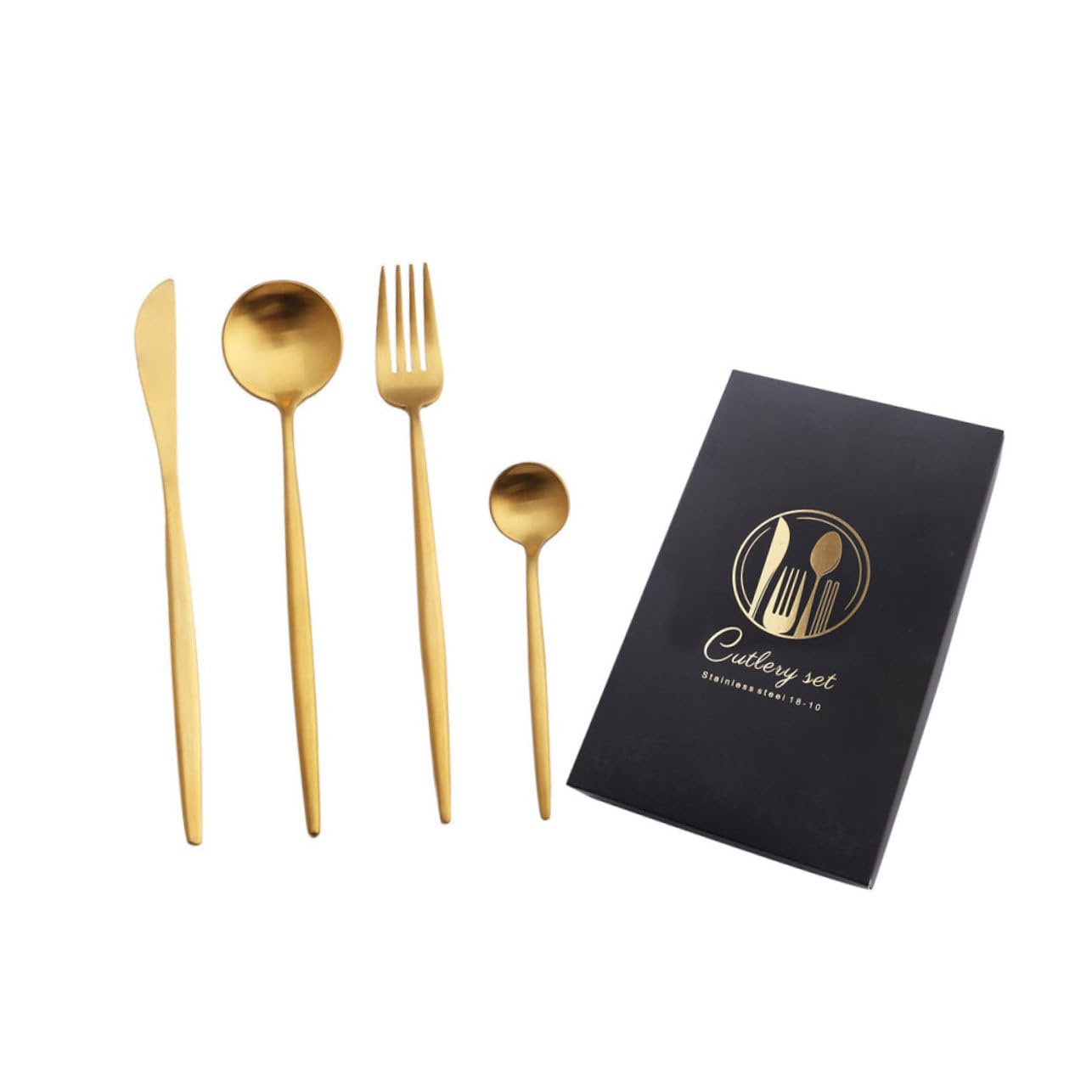 HAKIDZEL 1Set Stainless Steel Cutlery Set Fork Spoon and Knife for Dining Camping and Outdoor Activities Mirror Polished Comfortable Feel Heavy Duty Design