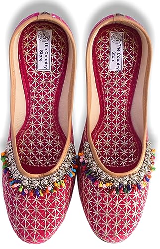 The Country Store_ETHNIC WEAR_|| Embroidered Handmade || Jutti for Women and girls with Soft Leather