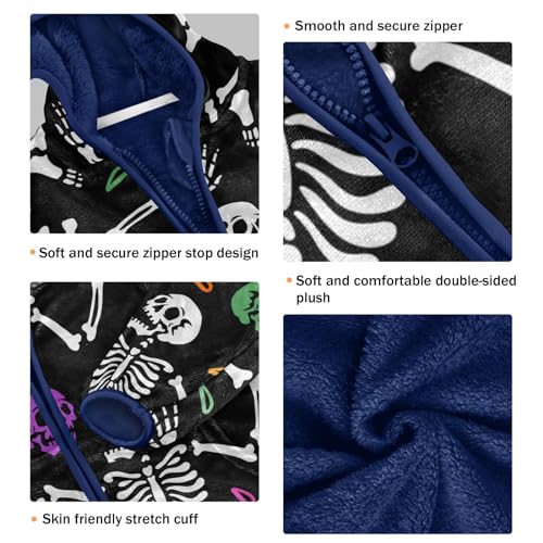 Image of Aflyko Boys Fleece Coat Blue Zip-Up Hoodie Girls Outerwear Kids Hooded Jacket