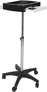 FRCOLOR 1pc Hair Color Rack Collapsible Cart Multi Use Functional Collapsible Carts Folding Tray Salon Service Hairstylist Cart Salon Trolley Cart Abs Black Hair Salon Supply