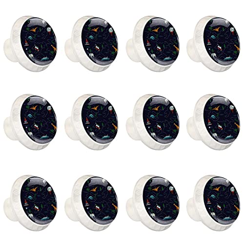 Boutons de tiroirs ronds au design ergonomique pour poignée de commode 12 pièces