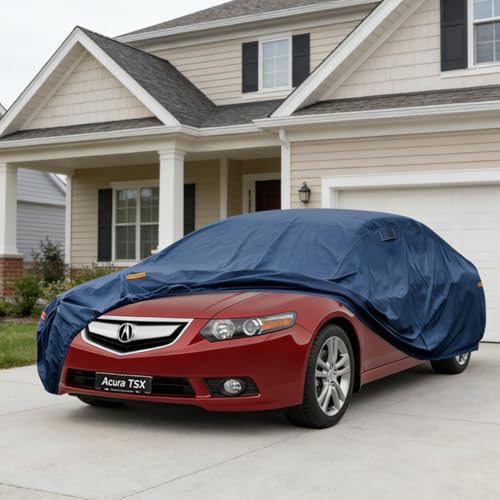 Image of Kaugung Custom Fit Car Cover for Acura TSX Acura CL Acura TL Sedan, Heavy Duty Waterproof All Weather Outdoor Protection, Breathable Full Exterior Cover with Vent, Rain Sun Snow UV Proof