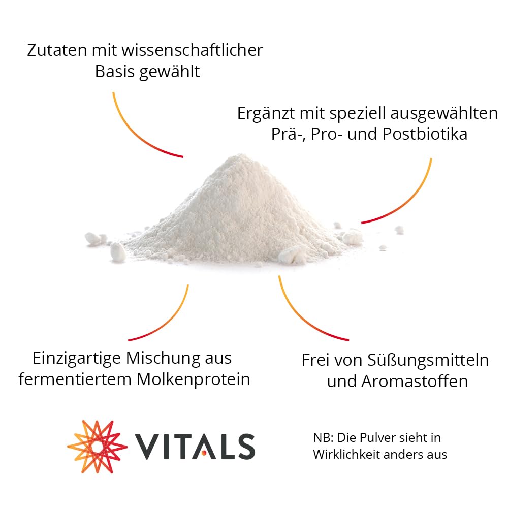 Vitals - Ultimate Protein Blend Standbeutel 900 Gramm. Einzigartige Mischung aus fermentiertem Molkenprotein, ergänzt mit speziell ausgewählten Prä-, Pro- und Postbiotika.