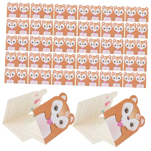 SHOWERORO 100pcs Deer Thank You Cards Baby Shower Women Birthday Decorations Stationery Kit
