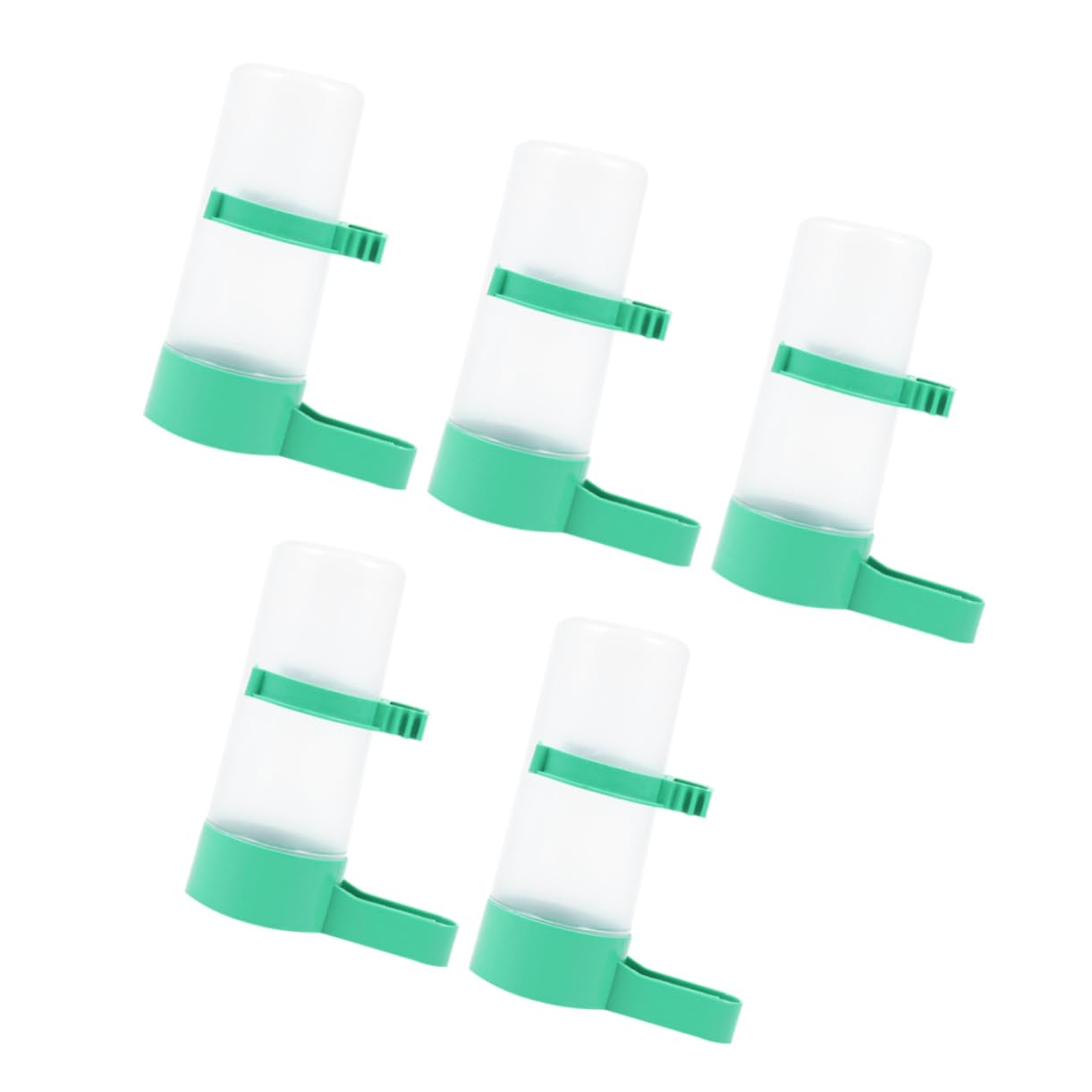 FRCOLOR 5 Piezas Comedero para Pollos Botellas De Agua Clara Bebedero Jaulones Horizontal Bandeja De Aves Bebedero para Pájaros Jaula para Codornices Bebedero Grande Canarios Ardilla Pava