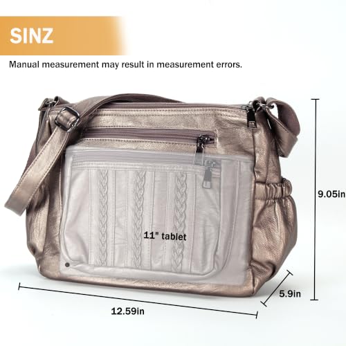 Image of ELDA Purses for Women Pocketbooks Soft PU Leather Ladies Crossbody Purse Multi Pocket Shoulder Bag