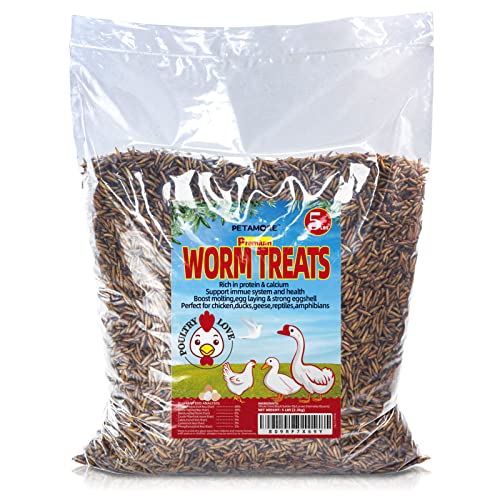 petamore 5lbs Bulk Protein Treats Alternative to Dried Mealworms for Chickens Non-GMO Dried Black Soldier Fly Larvae for…