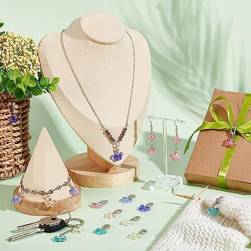 PH PandaHall 60pcs Glass Butterfly Dangle Charms - Image 4