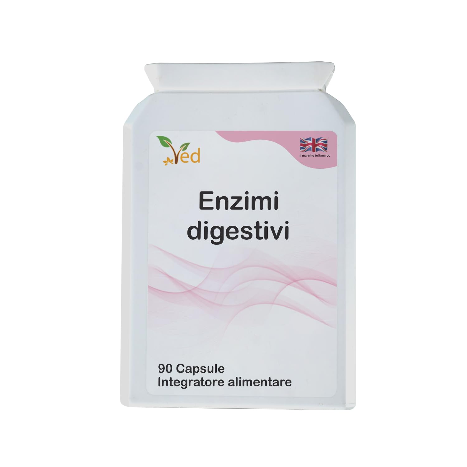 Ved Digestive Enzymes, Comprehensive Food Intolerance Complex, Targets Multiple Intolerances Including Gluten, Lactose & Casein, 90 Vegan Capsules(45 Days Supply)