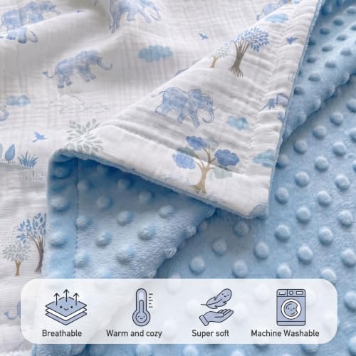 Image of GLLQUEN BABY Muslin Baby Blankets for Boys & Girls, 2-Layer Toddler Blanket