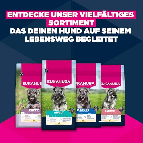 Eukanuba Welpenfutter mit frischem Huhn für kleine Rassen, Premium Trockenfutter für Junior Hunde, 3 kg