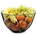 ecope Obstschale Metall schwarz Matt / dekorativer Obstkorb Ø24 x 14 cm / Aufbewahrung für Obst, Gemüse, Brot / Ideal für Küche, Büro, Esszimmer