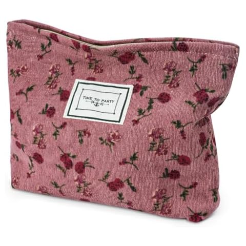 Aucuu Floral Corduroy Cosmetic Bag Cover