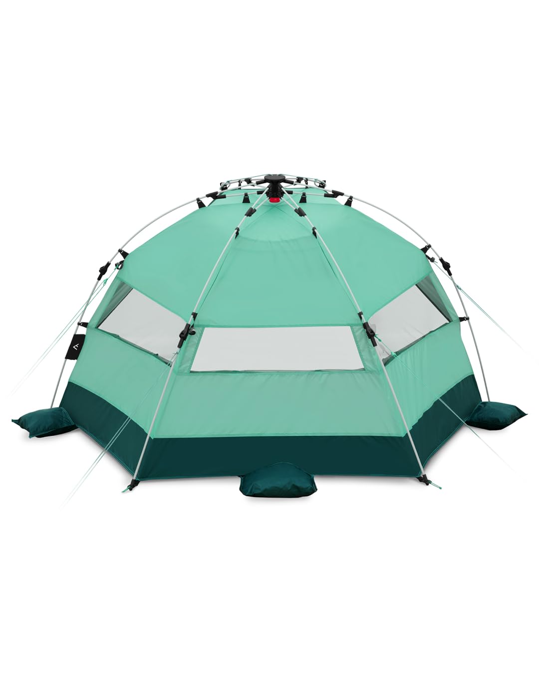 qeedo Quick Bay Tente de Plage (UV80) pour 2 Personnes avec Roll-in-Bag, piquets en Plastique et Cordes d'ancrage - Protection Solaire pour familles, Enfants, bébés ou Chiens - Bahamamint