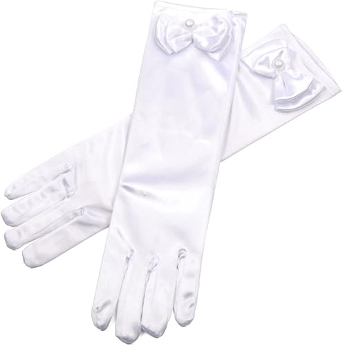 Lusiyu Guante formal para concurso de color sólido largo con codo largo