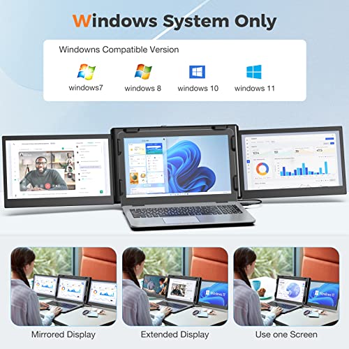 SMISEACOW Tragbarer Monitor für Laptop, 12 Zoll FHD 1080P IPS Portable Monitor Display, Laptop Bildschirm Erweiterung für 13.3"-16.5" Laptop/Handy/PC/Xbox/PS/Switch/MacBook (12-Zoll) – Bild 5