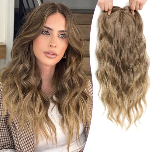 PANEWAY Hair Topper for Thin Hair Women, Natural Looking Clip In Volume Synthetic Hairpiece for Everyday Wear