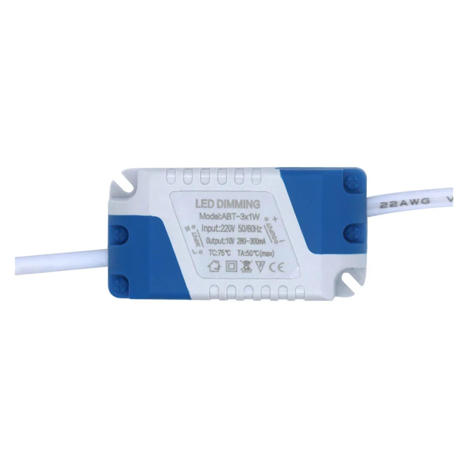 Adattatore di alimentazione 3 W 5 W 6-7 W 7-15 W 15-24 W 220 V 300 mA Driver LED in plastica sicuro con dimmerazione LED per striscia luminosa a pannell(3 W DC10 V)