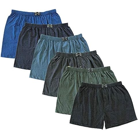 BestSale247 Pack of 6 Classic Men's Boxer Shorts with Fly Underwear Retro Shorts Plus Size Underpants 100% Cotton Size 5(M) to 13(7XL) - Multicolour - XXXXXXL Cover