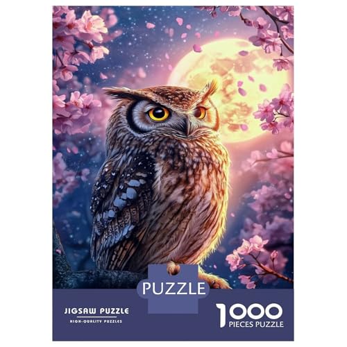 Mini puzzle de 1000 piezas de búho y luna, un regalo de cumpleaños ideal contra el estrés 2