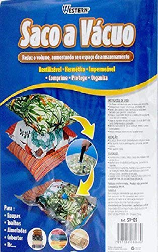 10 Saco Guardar Roupa À Vácuo 05 Grande + 05 Jumbo Western