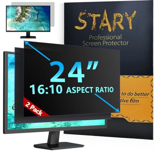 [2 Pack] 24 Inch Computer Privacy Screen for 16:10 Widescreen Monitor,Eye Protection Anti Glare Blue Light Computer Monitor Privacy Filter, Removable Anti Spy -Scratch 24 Inch Protector Film