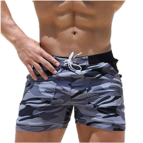 Muscularfit Mens Stretch Shorts Casual Drawstring Pocket Swimming Trunks 4