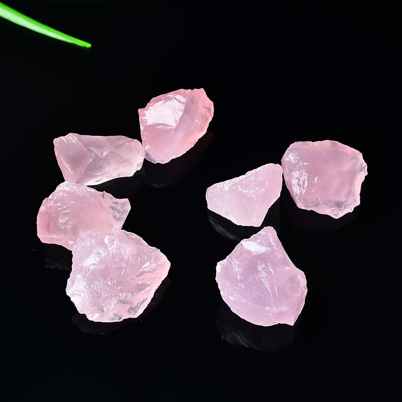 Kamienie i kryształy Naturalny różowy kryształ surowy kamień ozdoba, róża kryształowa mineralna dekoracja akwarium, kryształowy wazon na kwiaty (500 g, 3-5 cm)