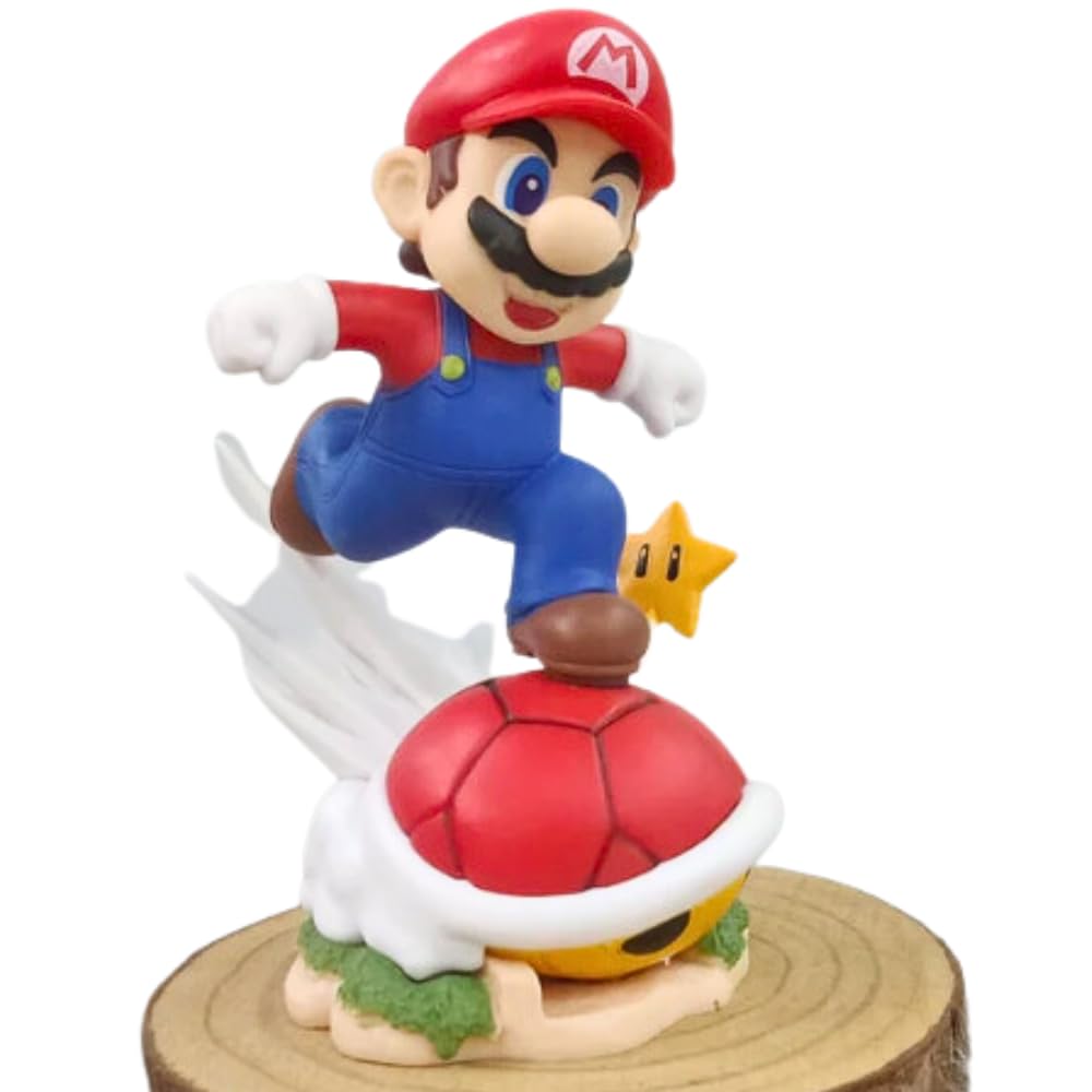 Blue Aura Mario Action Figure Toy Height -12cm PVC Multicolour | Mario Star Up