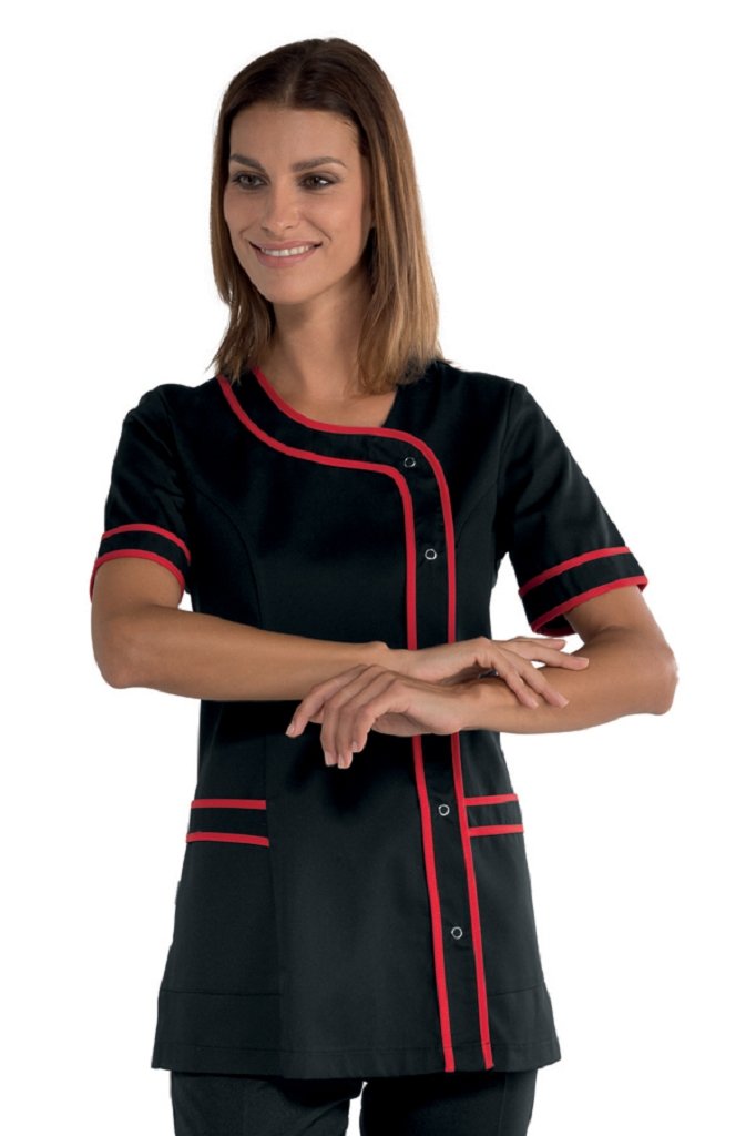 Isacco Damen Kasack Brasilia schwarz/rot Gr. L
