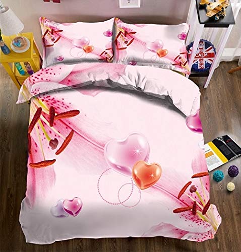 RONGXIE Queen 3D bedding set twin California king size Bed Linen set Duvet bed cover Pink flower decoration Quilt Cover Pillowcase