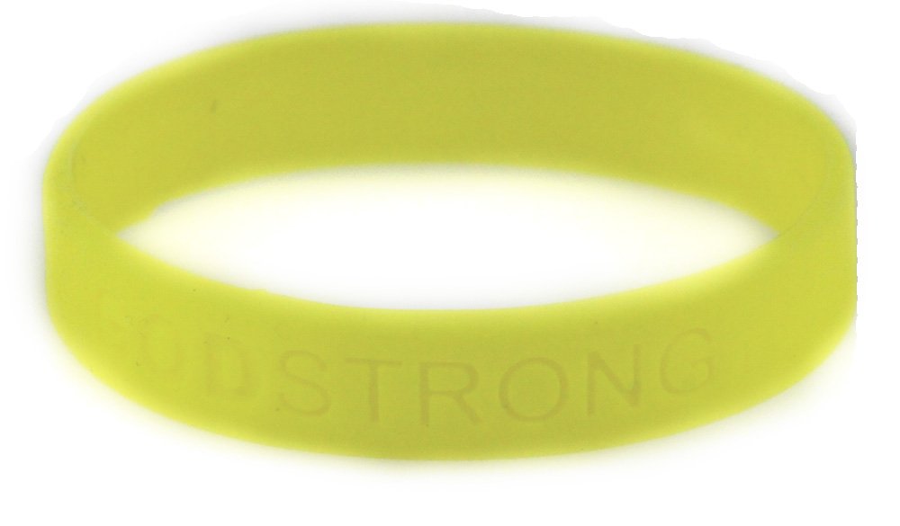 Godstrong 8010006 3 Pieces Yellow Adult Embossed Silicone Band Eph. Ephesians 6:10-11