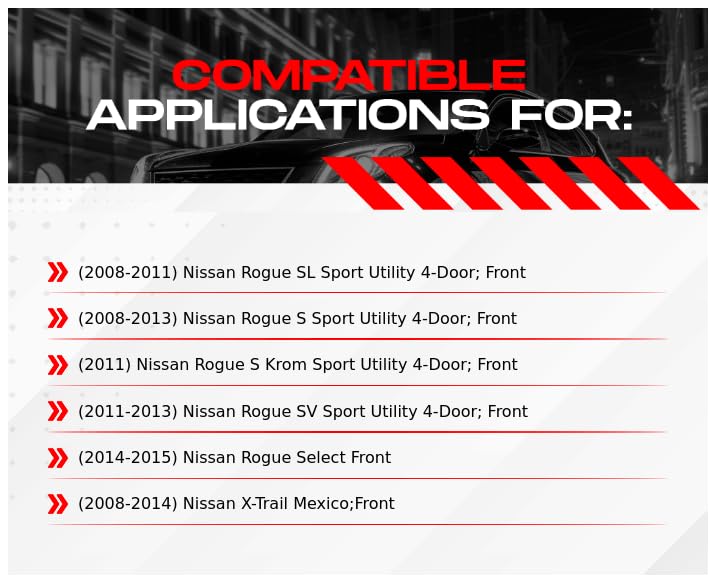 Image of R1 Concepts Front Brake Kit Fits 2008-2015 Nissan Rogue| Ceramic Pads, Blank Rotors| Hardware| 11.7 inch Front