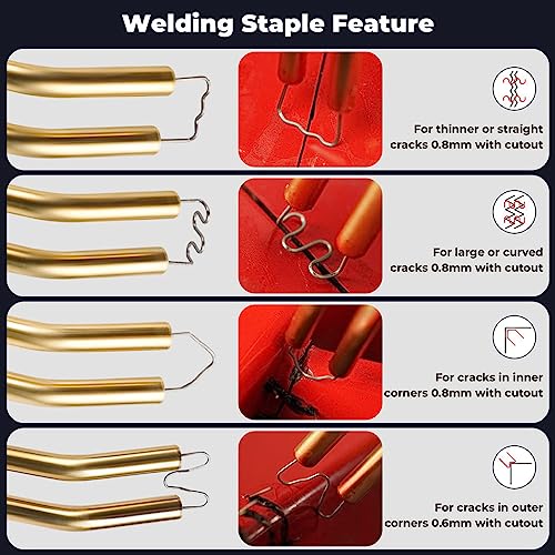 Hniuyun 50W Plastic Welder, Plastic Welding Kit with 200pcs Hot Staples, Car Bumper Crack Repair Kit for Most Plastic Repair 3 Hniuyun 50W Plastic Welder, Plastic Welding Kit with 200pcs Hot Staples, Car Bumper Crack Repair Kit for Most Plastic Repair - Image 3
