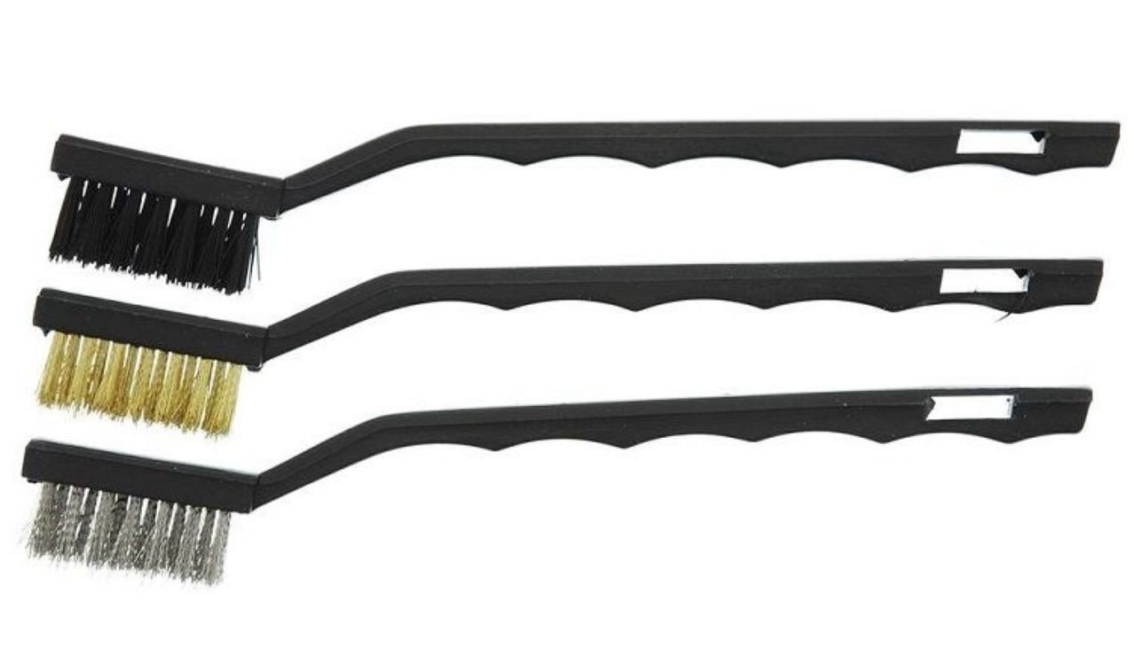 Ensemble De 3 Mini Brosses De Nettoyage – Métal (laiton) Et Nylon – Dégraissage