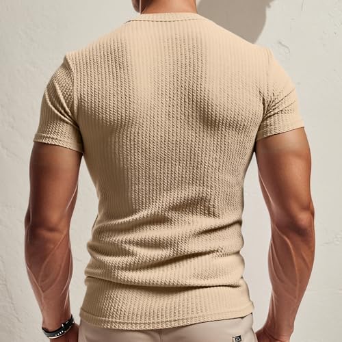 Mens Casual Sport Cloud Textured T Shirt Stretch Crew Neck Short Sleeve Active Quick Dry Athletic Running Gym Workout Tee Top3