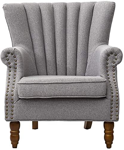 Image of Modern Armchair Single Sofa Chair for Small Apartments, Living Room or Bedroom Chair (Set of 2 Chairs) (Set of 2 Grey)