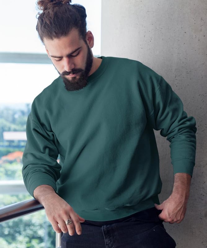 Men Modern Long Sleeve Sweatshirt Lightweight Comfortable Relaxed Fit Stylish Pullover Plain@1_Parent-picture-49