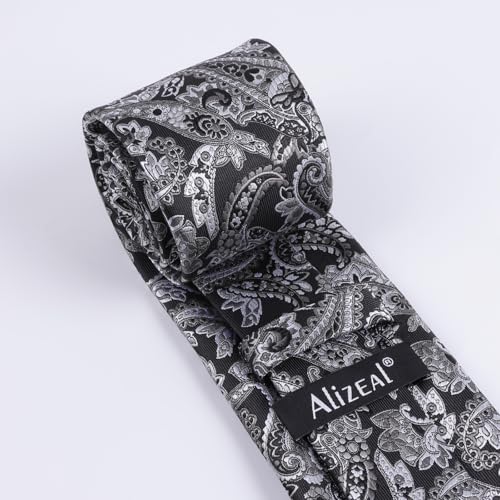 Image of Alizeal Mens 3.15'' Vintage Paisley Tie Pocket Square Set | Elegant Perfect for Banquet Wedding and Party