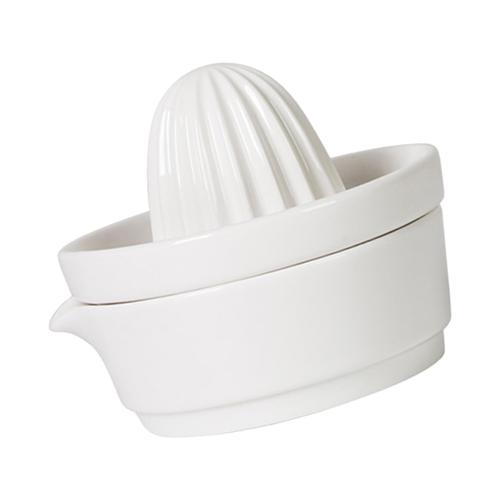 Exprimidor manual con separación de pulpa y diseño ergonómico de cerámica