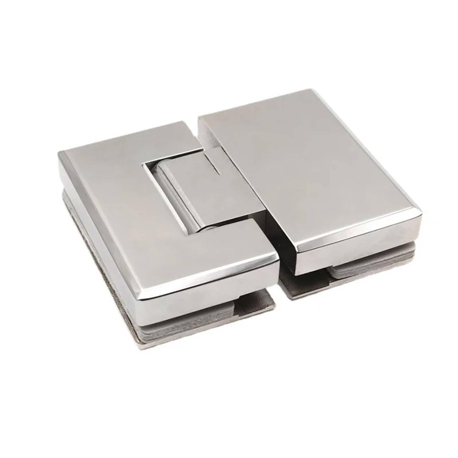 Cnyuon One Color Shower Room 304 Stainless Steel Glass Clip 180 Degree Double Open Hinge Thickened Tempered Fixed Loose Leaf For Glass Door
