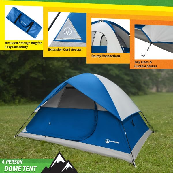 Carpa para camping para 4 personas con cubierta y bolsa miniatura 2