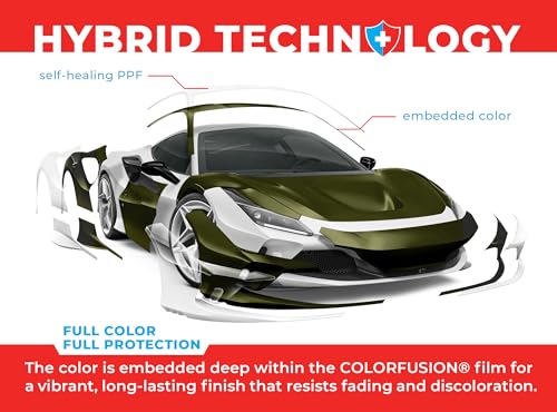 Image of ColorFusion PPF by VViViD, Satin Stealth Combat Green Dry Apply PPF Vinyl Car Wrap Roll 10ft x 5ft