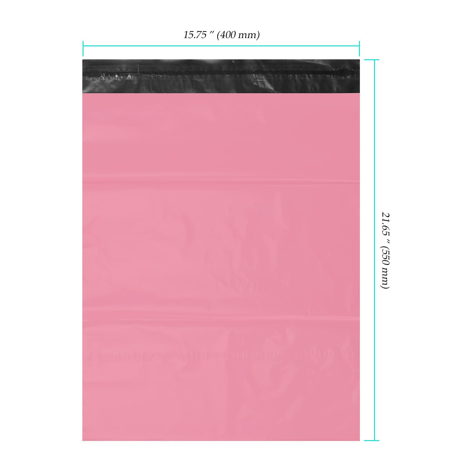Lot de 100 grands sacs postaux en plastique avec fermeture autocollante Rose 40 x 55 cm