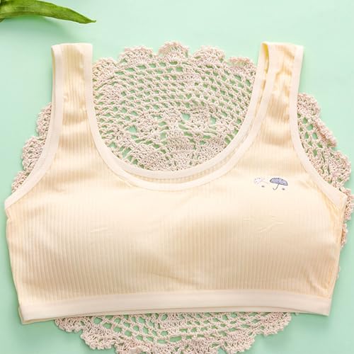 Girls Bras Cotton 9-17 Years Cotton Sports Bras for Girls Underwear for Girls Teen Strapless Bras for Girls Ages 12-14 Strapless Bras for Teens Preteen Bras Kids Bra 07# Beige 13 Years2