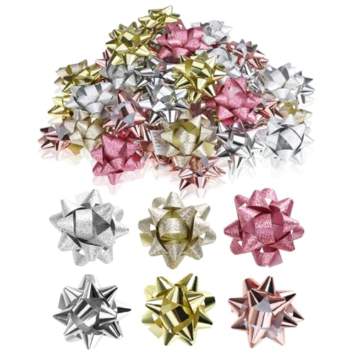 DIMENSIONI PRATICHE: con un diametro di 5 cm e un'altezza di 2 cm, i fiocchi decorativi sono versatili e si adattano bene a diverse dimensioni di regali e confezioni!