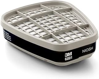 3M Safety 6001 Low-Maintenance Organic Vapor Cartridge, For 6000 and 7000 Series Air Purifying Respirator (Pack of 2)