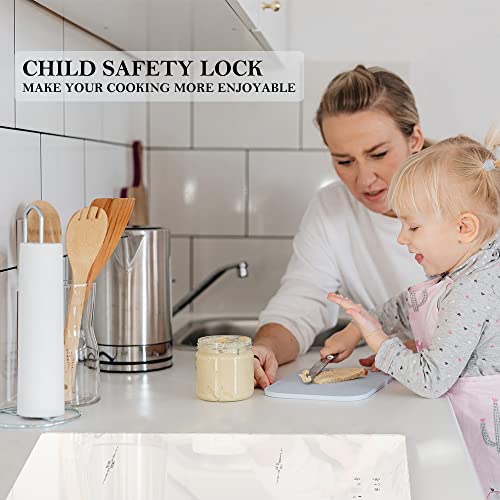 Covercook Induction Cooktop 4 Booster Burners Electric Cooktop, 23 Inch Bulit In Stove Top, Hardwire,White, Power Boost, 9 Power Levels, Kid Safety Lock, 220V 2800W #TOP4