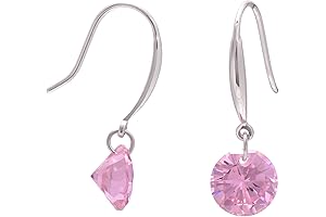 Sparkling Pink Beauty: 925 Sterling Silver Dangling Earrings